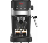 Machine à café expresso et cappuccino 1100 Watt, 15 bars, noire, avec deux filtres pour café moulu