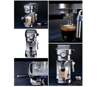 Machine à café expresso semi-automatique - GASTRONOMA - 2-en-1 - 15 bar - Réservoir 1,1 L - Mousseur à lait