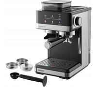 Machine à café expresso SENCOR SES 5000SS avec broyeur intégré 20 bars, réservoir 1,8 L, Thermoblock, écran tactile, buse vapeur pivotante Noir/Argent