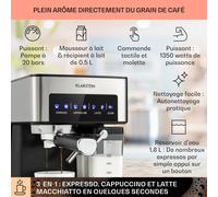Machine à café filtre Arabica Comfort 1350W 20 Bar 1,8l Panneau de contrôle tactile