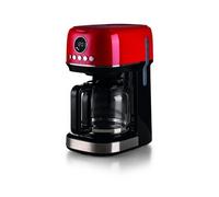Ariete – Cafetière filtre Moderna 1396 – jusqu'à 15 tasses, carafe verre trempé, LCD, Rouge