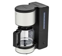 Machine à café filtre WMF Stelio Aroma en acier inoxydable blanc mat - Machine à café avec verseuse en verre pour 10 tasses, anti-goutte, plaque chauffante et arrêt automatique, 1000 W, facile à nett