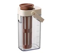 Machine à café froid manuelle peu encombrante avec filtre de 1000 ml avec poignée et couvercle de réfrigérateur Stockage Passe au lave-vaisselle Récipient à bière froide