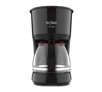 Solac Coffe4You - Cafetière filtre 750W, 1,25l, jusqu'à 12 tasses, verseuse en verre, anti-goutte automatique, plaque chauffante pour garder le café chaud, facile à utiliser, filtre permanent-lavable