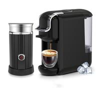 Machine À Café, Machine À Expresso Portable Équipée D'un Mousseur À Lait Séparé, Mode Double Chaud Et Froid 4-en-1 De 19 Bars Et Arrêt Automatique (Noir)