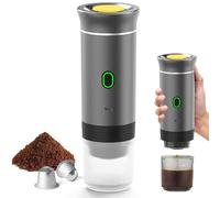 Machine à Café Multi Capsules, 3 En 1 Cafetiere Expresso, 4 à 6 Minutes D'Auto-Chauffage, Petites Capsules, Grandes Capsules, Café Moulu, Cafetiere Portable Pour Bureau, Maison, Voiture (gris)