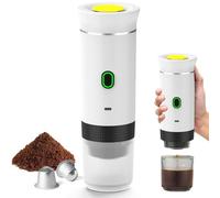 Machine à Café Multi Capsules, 3 En 1 Cafetiere Expresso, 4 à 6 Minutes D'Auto-Chauffage, Petites Capsules, Grandes Capsules, Café Moulu, Cafetiere Portable Pour Bureau, Maison, Voiture (blanc)