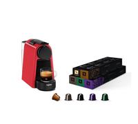 Machine à café Nespresso Essenza Mini, Rouge Magimix avec Nespresso Original - Bundle 50 Capsules