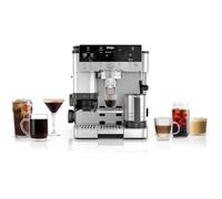 Ninja Machine à café Luxe Premier 3-en-1, Latte, Cappuccino, Infusion à froid et Espresso avec broyeur à grains et mousseur à lait intégrés, facile à utiliser, 4 préréglages mousse, argent, ES601EU