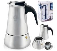 NEUF Cafetière expresso Orion 450 ml acier inoxydable argent 9 tasses cafetiè...