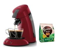 Machine à Café PHILIPS SENSEO HD6553/81 + 32 Dosettes Espresso Brazil - ROUGE