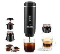 Machine à café portable, 3 en 1 avec batterie - Machine à café électrique autochauffante via USB-C - Compatible avec capsules et café moulu - Mini machine à espresso pour camping, voiture, voyage