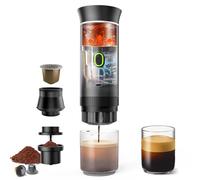 Machine à Cafe Portable, 3 En 1 Cafetière à Expresso Chauffage Électrique, 12V Expresso Cafetière Rechargeable, Pour Bureau, Voyage, Maison, Compatible avec les Capsules Espresso et Café Moulu