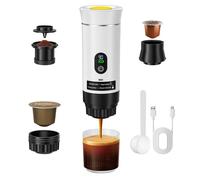 Machine à café portable, 3 en 1 machine à expresso à batterie, cadeaux pour camping-car et camping (blanc)