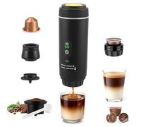 Machine à Café Portable, 80ML Cafetiere Portable, USB Machine à Expresso de Voiture, Compatible Capsules et Café Moulu, Chauffage Rapide, Mini Machine Expresso pour Bureau, Camping, Voiture (Noir)
