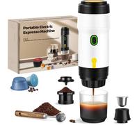 Machine A Cafe Portable,Cafetiere Portable Expresso 3-En-1,20Bar Pression,Charge Usb/Voiture,Avec Ns/Dg Et Café Moulu,Pour Camping