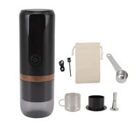 Machine à café portable E - Presso, cafetière capsule inox et verre 120ml, batterie 1200mAh USB - Pression 9 bar, usage nomade pour voiture 12V / 24V et maison