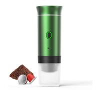 Machine à Café Portable Espresso, 3 En 1 Cafetiere Expresso, Rechargeable Chauffante Cafetiere, 3-6 Minutes D'Auto-Chauffage, Machine à Café Multi Capsules pour Camping, Maison, Voiture (Vert)