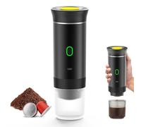Machine à Café Portable Espresso, 3 En 1 Cafetiere Expresso, Rechargeable Chauffante Cafetiere, 3-6 Minutes D'Auto-Chauffage, Machine à Café Multi Capsules pour Camping, Maison, Voiture (Noir)