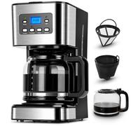 Machine a cafe, Programmable 24h Cafetiere Electrique 1,5L à 12 tasses, Machine a Cafe Maintien au Chaud et Anti-Goutte 40 Min,