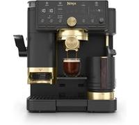 Ninja Luxe Café Pro, machine à café 3-en-1 conçue par David Beckham : expresso, café filtre et infusion à froid, broyeur/buse à lait intégrés, 5 préréglages automatiques de mousse, noir/or ES771EUBK