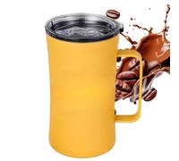 Machine à café thermique avec poignée - Tasse à café avec poignée | Tasse à boire portable avec couvercle, tasse isolante de 600 ml, grande pour le bureau, la maison, les voyages, l'extérieur, le