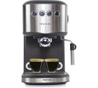Machine à café Toscana PRIXTON - 850 W - 20 bars - Porte-filtre Double - Adaptateur Capsules - Buse Vapeur - Couleur Argent Argent G