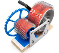 Machine à carder manuelle à manivelle avec design à tambour large et planche de mélange en bois massif - Outil de préparation des fibres 3 en 1 pour un mélange rapide de la laine, un peignage et un