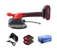 Machine à carrelage vibrante 21V,Machine à Carrelage Electrique 5 Vitesses,Manuel Machine à Carrelage Ventouse Carrelage Electrique,pour Sol Carrelage mur (Rouge)