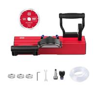 Machine à chanfreiner électrique pour carrelage, machine de chanfreinage portable à coupe rapide avec épaisseur réglable, double buse d'eau, outil de coupe biseautée rechargeable(Rack)