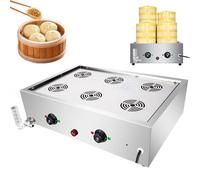 Machine à chauffer les petits pains à la vapeur, cuiseur vapeur électrique commercial avec alarme anti-sèche, contrôle de la température 30-110 °C pour le buffet du magasin à domicile ( 6 Hole)