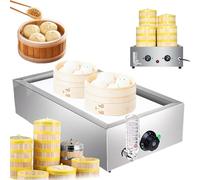 Machine à chauffer les petits pains à la vapeur, cuiseur vapeur électrique commercial avec alarme anti-sèche, contrôle de la température 30-110 °C, pour la maison, le magasin, le buffet ( 2 Hole)