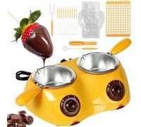 Machine à chocolat chaud - 250/500 g - Pour faire fondre le chocolat - Avec contrôle indépendant de la température - Double pot pour beurre, fromage, crème, bonbons - Outils de bricolage inclus