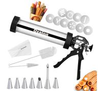Machine à churro, 21 pièces en acier inoxydable de haute qualité, presse à biscuits et décoration de gâteaux pour la cuisson à la maison, poche à douille, nettoyage sans effort avec 2 brosses, Maquina