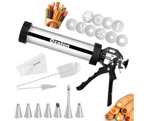 Machine à churro, 21 pièces en acier inoxydable de haute qualité, presse à biscuits et décoration de gâteaux pour la cuisson à la maison, poche à douille, nettoyage sans effort avec 2 brosses, Maquina