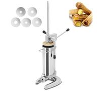 Machine À Churro Électrique Commerciale, Machine À Churro Espagnole avec 5 Moules, Corps en Acier Inoxydable, Pieds Antidérapants, Machine À Churro Manuelle Multifonction pour la Maison/Café 3L