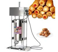 Machine à churro espagnole verticale commerciale de 15 L, machine à churro électrique robuste, machine à churros en acier inoxydable avec 5 buses, pour restaurants et boulangeries, usage professionnel