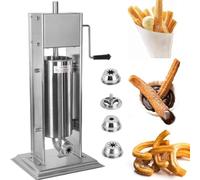machine à churro espagnole verticale commerciale, machine de remplissage manuelle acier inoxydable, appareil à churros avec 4 embouts de formes différentes,3L