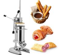 Machine à churro Maker - Presse à pâte verticale en acier inoxydable avec 5 moules - Idéale pour les churros et beignets espagnols - Capacité de 2 L/3 L
