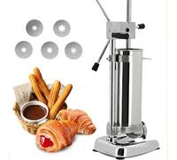 Machine à churro Maker - Presse à pâte verticale en acier inoxydable avec 5 moules - Idéale pour les churros et beignets espagnols - Capacité de 2 L/3 L