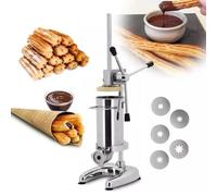 Machine à churro manuel, machine à churro commerciale espagnole de 2L/3L avec 5 moules, machine à churrera espagnole verticale en acier inoxydable, machine de remplissage de churros, a