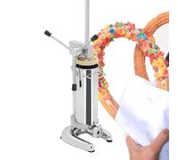 Machine à churro manuelle commerciale avec 5 moules, machine verticale en acier inoxydable pour créer 4 variétés, équipement de collation, capacité de 3 l