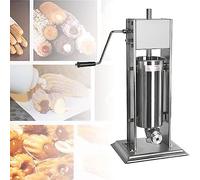Machine à churro manuelle commerciale avec réservoir de 5 L, machine à saucisses, design vertical en acier inoxydable avec 4 buses, idéal pour les restaurants et les boulangeries