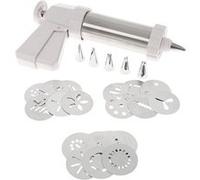 Ibili Machine à churros Décorateur de biscuits – 20 disques, 6 douilles, Inox 23,5 x 14,5 cm