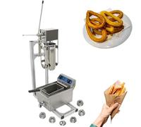 Machine à churros et beignets manuelle en acier inoxydable de 7 L avec friteuse de 10 L/20 L et 6 buses pour restaurants et boulangeries
