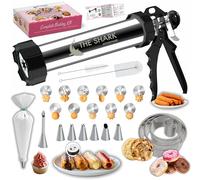 Machine à churros et kit de presse à biscuits - Acier inoxydable 304, facile à nettoyer et grande capacité - Fabriquez des churros et des biscuits authentiques à la maison - Outil de cuisson idéal