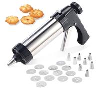 Machine à Churros - Inox Professionnelle - Presse à Biscuits - 13 Disques - 8 Douilles