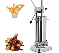 Machine à Churros Professionnelle 2L/3L, Machine Manuelle en Acier Inoxydable avec 5 Buses - Presse à Pâte à Manivelle pour Boulangeries, Restaurants & Donuts 3L