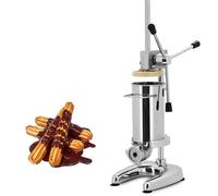 Machine à Churros Professionnelle 2L/3L, Machine Manuelle en Acier Inoxydable avec 5 Buses - Presse à Pâte à Manivelle pour Boulangeries, Restaurants & Donuts 2L