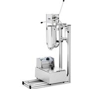 Royal Catering Machine à Churros 5 L Acier inoxydable 5 moules 2500 W Chichis Poussoir Presse Appareil Professionnel Food-truck Snackbar Foires